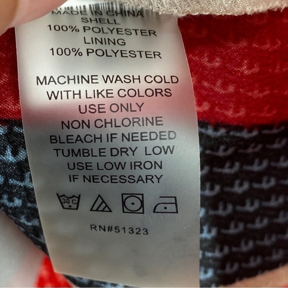 Vince Camuto Women’s Red Pink Navy Striped Top Size XL - Picture 7 of 8